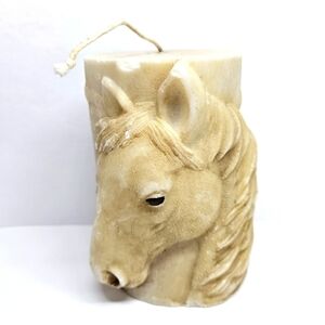NEW Animal Spirits Handcrafted 3D Sculpted Horse Head Pillar Candle Lava Candle